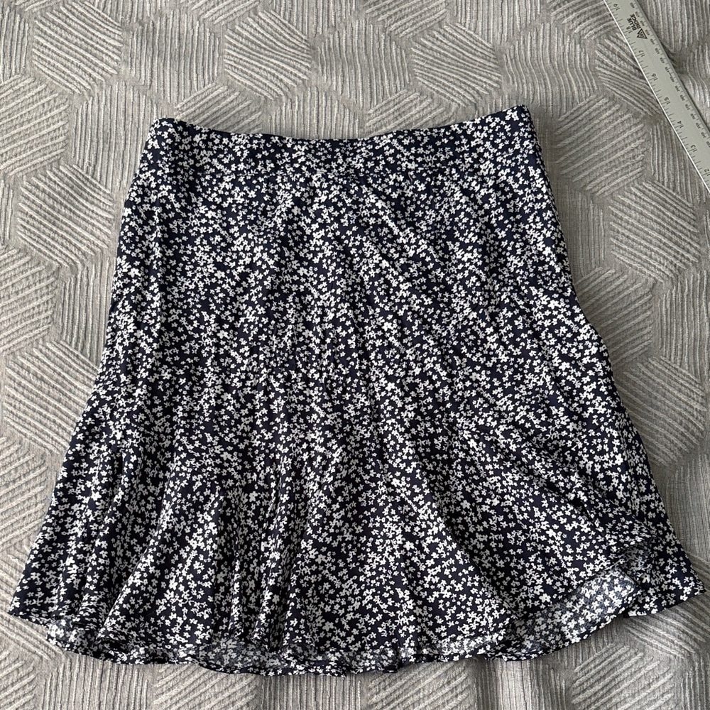 Floral Navy and White Skirt